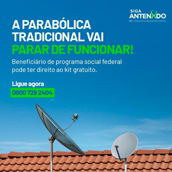 Mais de 117 mil famílias de Goiás podem se inscrever para receber a nova parabólica digital